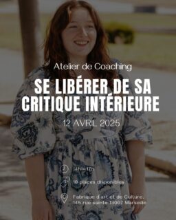 J’ai le plaisir de vous annoncer que j’organise un nouvel atelier de coaching à Marseille le 12 avril 2025 sur le thème de la critique intérieure ✨
Ce workshop aura lieu à la Fabrique d’Art et de Culture @fabriqueartculture dans le 7ème arrondissement de 14h à 17h et se fera en petit groupe 💫
Il s’adresse à toutes les femmes qui en ont marre de détester leur reflet dans le miroir chaque matin, qui sont fatiguées de lutter constamment contre leur voix intérieure jugeante et rabaissante, qui souhaitent se comprendre et apprendre enfin à s’aimer 💕
📋 Au programme : 
- Comprendre ce qu’est la critique intérieure et son fonctionnement
- Prendre conscience et déconstruire ses croyances limitantes 
- Créer et ancrer une vision positive de soi 
- Des discussions, du soutien et la bienveillance + de belles rencontres !
Lien dans ma bio pour plus d’infos et/ou pour vous inscrire ☺️ 
#ateliercoaching #marseille #workshop #critiqueinterieure #estimedesoi #cercledefemmes