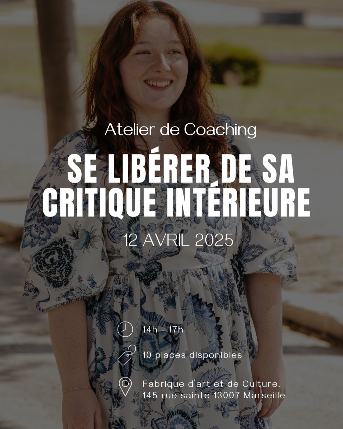 J’ai le plaisir de vous annoncer que j’organise un nouvel atelier de coaching à Marseille le 12 avril 2025 sur le thème de la critique intérieure ✨
Ce workshop aura lieu à la Fabrique d’Art et de Culture @fabriqueartculture dans le 7ème arrondissement de 14h à 17h et se fera en petit groupe 💫
Il s’adresse à toutes les femmes qui en ont marre de détester leur reflet dans le miroir chaque matin, qui sont fatiguées de lutter constamment contre leur voix intérieure jugeante et rabaissante, qui souhaitent se comprendre et apprendre enfin à s’aimer 💕
📋 Au programme : 
- Comprendre ce qu’est la critique intérieure et son fonctionnement
- Prendre conscience et déconstruire ses croyances limitantes 
- Créer et ancrer une vision positive de soi 
- Des discussions, du soutien et la bienveillance + de belles rencontres !
Lien dans ma bio pour plus d’infos et/ou pour vous inscrire ☺️ 
#ateliercoaching #marseille #workshop #critiqueinterieure #estimedesoi #cercledefemmes