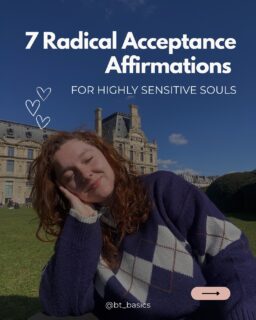 ✨ Radical acceptance isn’t giving up — it’s choosing peace in the middle of the chaos ✨
For highly sensitive souls, accepting reality with softness is a superpower 💪🏻
Repeat these affirmations whenever you need to come back to yourself, your truth, your calm.
Save them. Breathe with them. Let them hold you. 💕
#highlysensitiveperson #radicalacceptance #positiveaffirmations #emotionregulation
