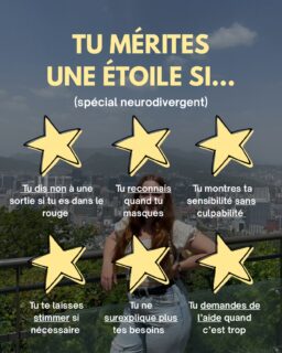 On célèbre les grandes victoires, mais jamais les moments clés qui montrent qu’on a avancé. 

Et pourtant, en tant que neurodivergent, dire non à une invitation, faire des exercices de régulation après une grosse journée, ou simplement demander de l’aide quand on se sent submergé.e, c’est une victoire aussi. 🏆

Arrêtons de minimiser ce qui nous demande dix fois plus d’énergie qu’aux autres. Chaque petit pas compte. Chaque « j’ai réussi » mérite d’être célébré.

On se donne le droit d’être fier de soi aujourd’hui 🌟

#neurodivergent #selfcare #hypersensible #tdah #autisme