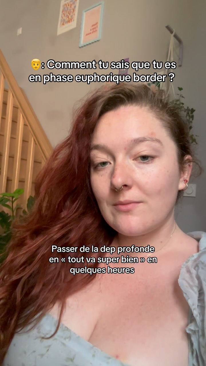 Je déteste m’en rendre compte mais je suis en phase euphorique.
Récemment j’ai vécu un événement activant, j’étais plutôt déprimée et amorphe. Et soudainement tout allait bien.
Je me suis levée un matin avec une énergie de fou, de la motivation, 150 idées.
Je suis allée en ville acheter plein de choses, j’ai regardé pour me faire une nouvelle coupe de cheveux, j’ai proposé à plein de gens des sorties.
Et là mon cerveau a compris : c’est une phase euphorique. C’est la facon dont mon corps compense pour dissocier des émotions intenses inconfortables.
Non,tout ne va pas mieux. Non ce n’est pas le signe qu’il faut tout changer et tirer un trait sur ma vie d’hier.
C’est désagréable de s’en rendre compte mais c’est nécessaire.
#borderlinepersonalitydisorder #santémentale #tdah #bipolaire #cptsd
