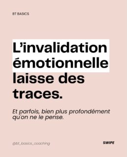 L’invalidation émotionnelle, cette expérience quasi quotidienne pour les neurodivergentes aux conséquences désastreuses et dont on ne parle pas assez. 

Elle mène au doute de soi, aux refoulements des émotions et à la déconnexion avec son identité. 

Que vous en soyez victimes ou auteurs il est important de comprendre que ces phrases anodines peuvent affecter sur la longue durée. 

#invalidationémotionnelle #confianceensoi #hypersensible #neuroatypique
