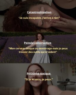 3 pensées = 3 réalités possibles 🧠

La catastrophe t’enferme dans un rôle de victime, passive de ta propre vie.

La positivité toxique t’invalide et t’invisibilise. 

Et entre les deux, un équilibre. Pas tout noir ou tout blanc. Une pensée constructive qui te laisse la place pour ressentir et ouvre des portes vers des solutions. 

#mindsetiskey #rejectionsensitivedysphoria #neuroatypique #confianceensoi #hypersensibilité